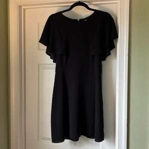kensie flutter sleeve little black dress, small